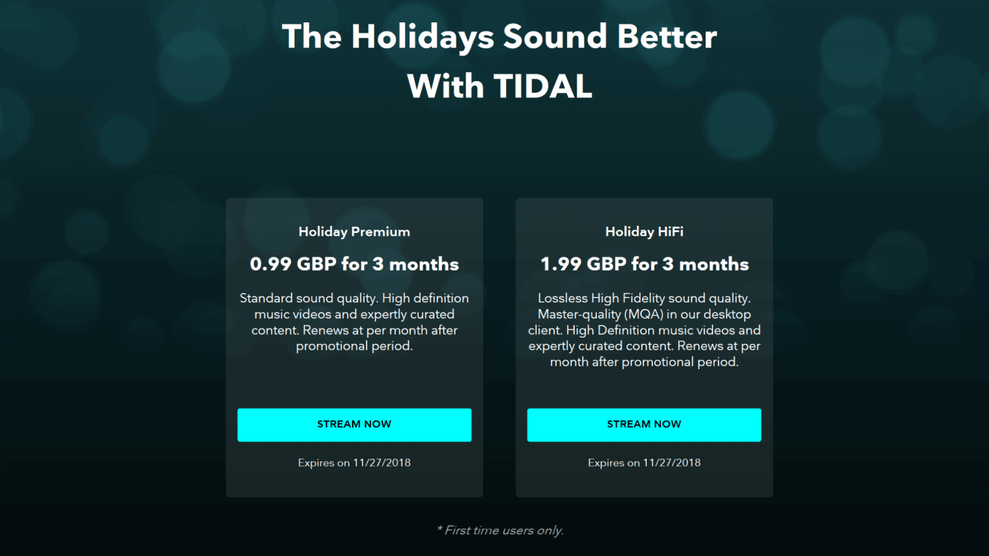 TIDAL Black Friday Offers High Resolution Audio