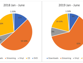 SOURCE: BEA Music - Percentage share of music revenue 2018 H1 compared to 2019 H1