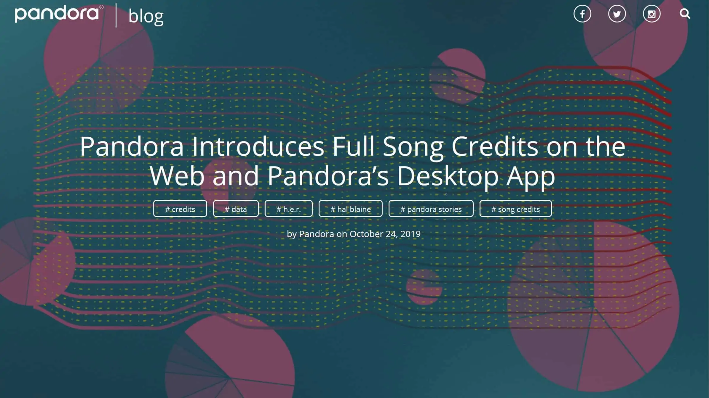 Pandora adds song credits to its web and desktop app