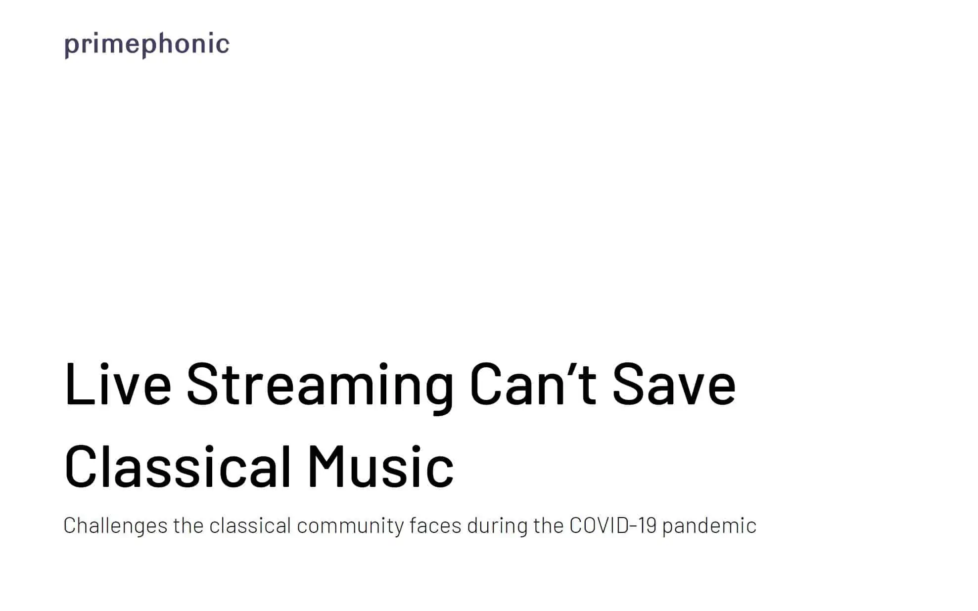 Live streaming can’t save classical music High Resolution Audio